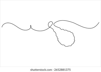 Fried chicken drumstick continuous one line drawing of white background with minimalist outline style