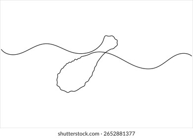 Fried Chicken drumstick kontinuierliche eine Zeile Zeichnung von weißem Hintergrund mit minimalistischen Umriss Stil