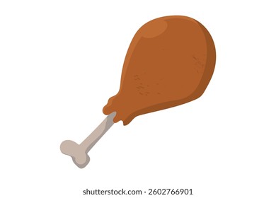 fried chicken drumstick fast food, vector illustration.
