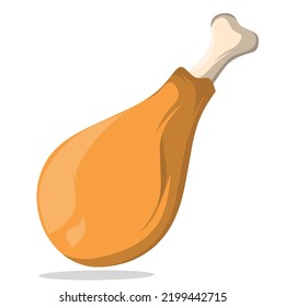 Fried chicken drumstick illustration vector for design element