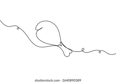 Fried chicken drumstick one line drawing illustration