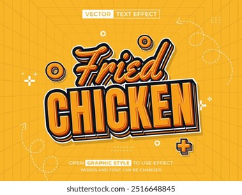 fried chicken editable text, font effect, 3d text for title