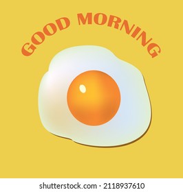 Huevo de pollo frito, excelente desayuno. ¡Buenos días!