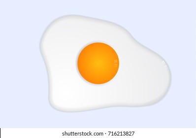 Fried chicken egg isolated. pastel color background.