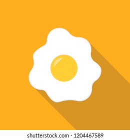 Fried chicken egg. Vector illustration.