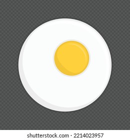 Fried chicken eggs isolated in transparent background. Flat omelet meal yolk vector illustration. EPS 10.