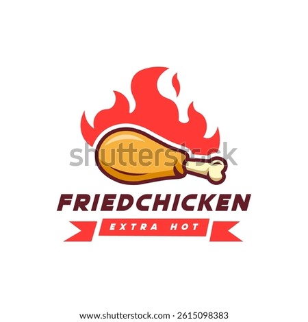 fried chicken with extra spicy flame restaurant logo
