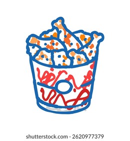 fried chicken fast food doodle icon sketch vector. fried chicken fast food sign. isolated symbol illustration