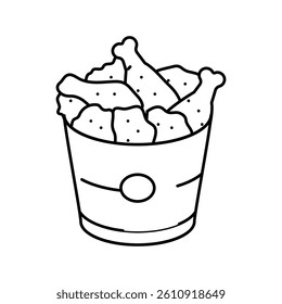 fried chicken fast food line icon vector. fried chicken fast food sign. isolated contour symbol black illustration