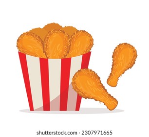 fried chicken fast food vector illustration