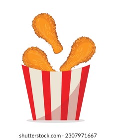 ilustración de vector de comida rápida de pollo frito