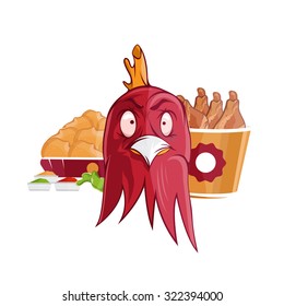 fried chicken fast food vector illustration