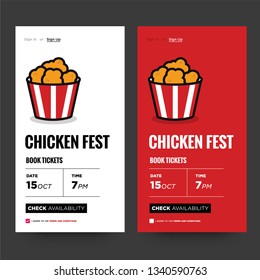Fried Chicken Festival Ticket Booking App Interface Design