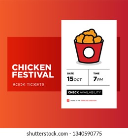 Fried Chicken Festival Ticket Booking App Interface Design