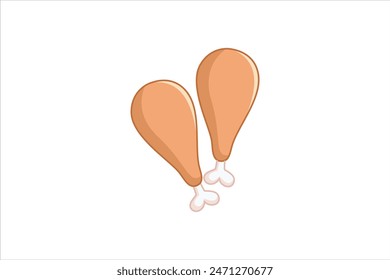 Fried Chicken Flat Sticker Design