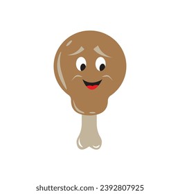 fried chicken food animated cute cartoon vector illustration