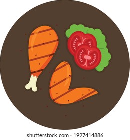 Fried Chicken food flat design