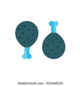 Fried chicken icon  blue