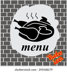 Fried chicken icon design