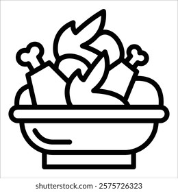 Fried Chicken Icon Element For Design