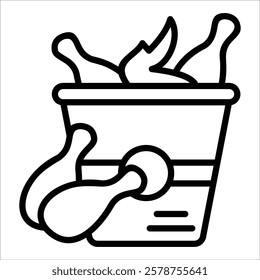 Fried Chicken Icon Element For Design