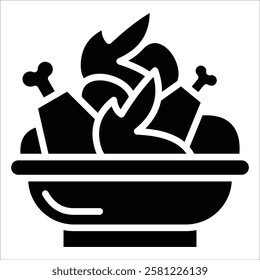 Fried Chicken Icon Element For Design