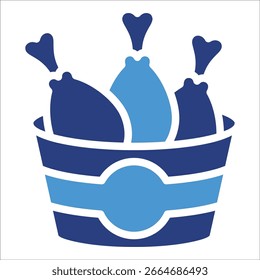 Elemento de icono de pollo frito para el diseño
