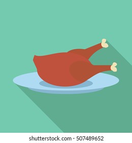 Fried chicken icon. Flat illustration of fried chicken vector icon for web