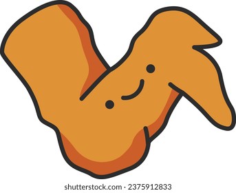 Fried chicken icon in flat style. Fried chicken vector illustration on white isolated background. Fried chicken business concept.