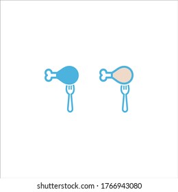 fried chicken icon flat vector logo design trendy illustration signage symbol graphic simple
