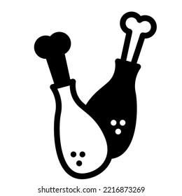 fried chicken icon glyph style