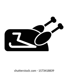 fried chicken icon glyph vector design