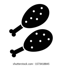 fried chicken icon glyph vector design