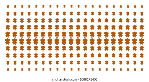 Fried chicken icon halftone pattern, designed for backgrounds, covers, templates and abstract compositions. Vector fried chicken symbols organized into halftone grid.