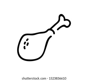 fried chicken icon illustration vector hand drawn