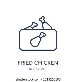 Fried chicken icon. Fried chicken linear symbol design from Restaurant collection. Simple outline element vector illustration on white background.