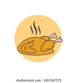 fried chicken icon logo illustration vector 