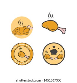 fried chicken icon logo illustration vector 