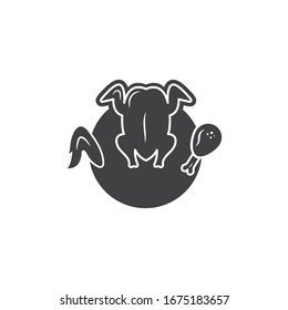 fried chicken icon logo illustration vector 