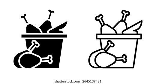 Fried chicken icon on white background