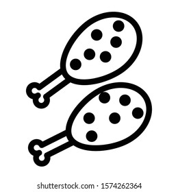fried chicken icon outline vector design