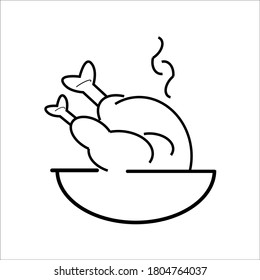 fried chicken icon. ready-to-eat chicken on a white background. vector illustration