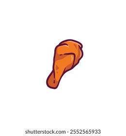 Fried chicken icon set flat vector design