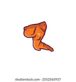 Fried chicken icon set flat vector design