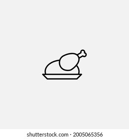 Fried chicken icon sign vector,Symbol, logo illustration for web and mobile
