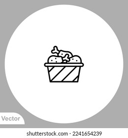 Fried chicken icon sign vector,Symbol, logo illustration for web and mobile