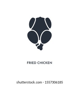fried chicken icon. simple element illustration. isolated trendy filled fried chicken icon on white background. can be used for web, mobile, ui.