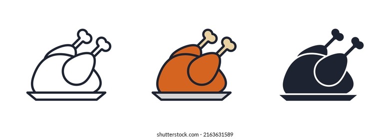 fried chicken icon symbol template for graphic and web design collection logo vector illustration