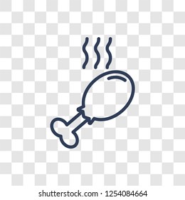 Fried chicken icon. Trendy linear Fried chicken logo concept on transparent background from Hotel and Restaurant collection