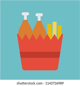 Fried Chicken icon vector